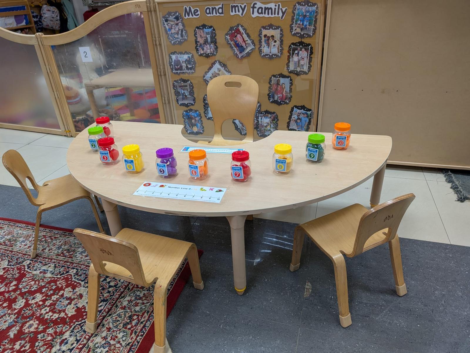 Learning table with educational activities